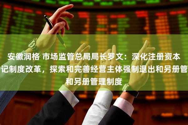 安徽润格 市场监管总局局长罗文：深化注册资本认缴登记制度改革，探索和完善经营主体强制退出和另册管理制度